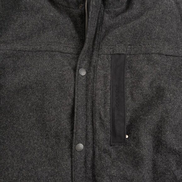 WOOLRICH Onyx charcoal grey heavy wool blend parka length winter jacket size L - Picture 8 of 14